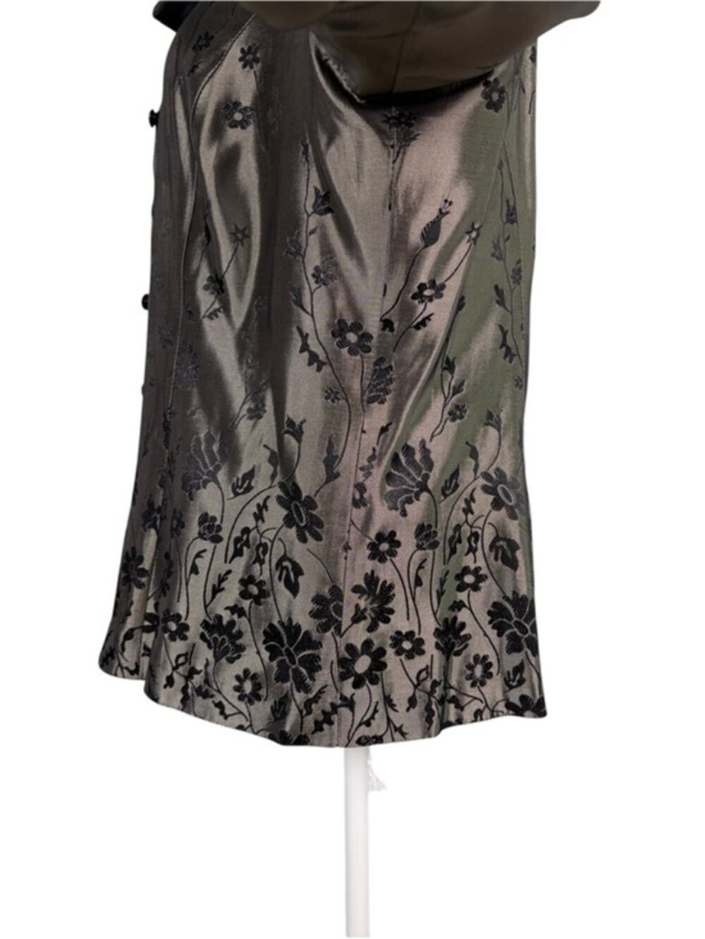 Vintage Patra Pewter Organza Floral Embroidered Blouse Size 16 Made USA - Picture 7 of 10